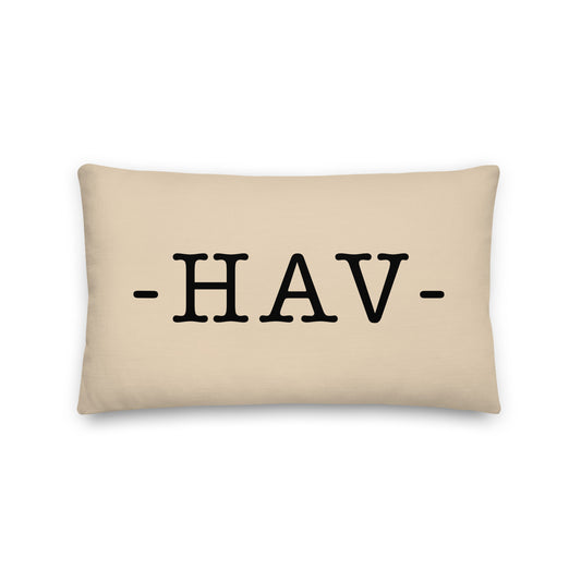 HAV Havana Throw Pillow • Typewriter Lettering & Green Buffalo Plaid • YHM Designs - Image 01
