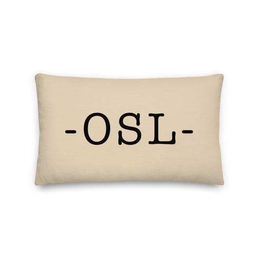 OSL Oslo Throw Pillow • Typewriter Lettering & Green Buffalo Plaid • YHM Designs - Image 01