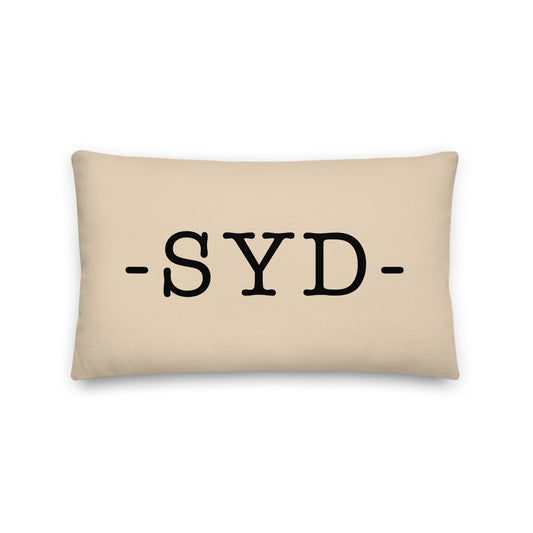 SYD Sydney Throw Pillow • Typewriter Lettering & Green Buffalo Plaid • YHM Designs - Image 01