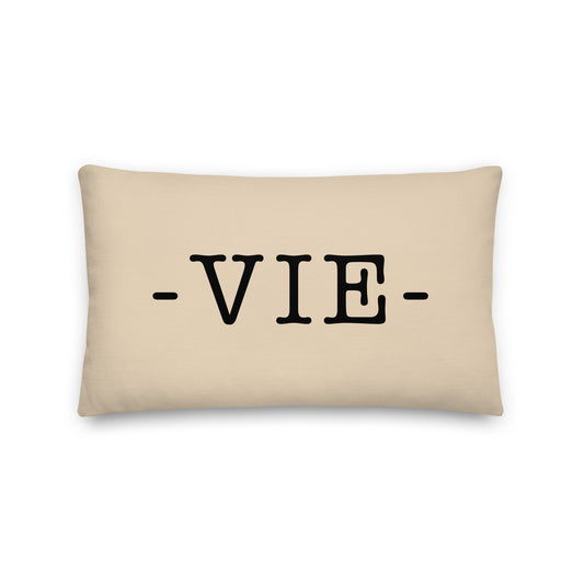 VIE Vienna Throw Pillow • Typewriter Lettering & Green Buffalo Plaid • YHM Designs - Image 01