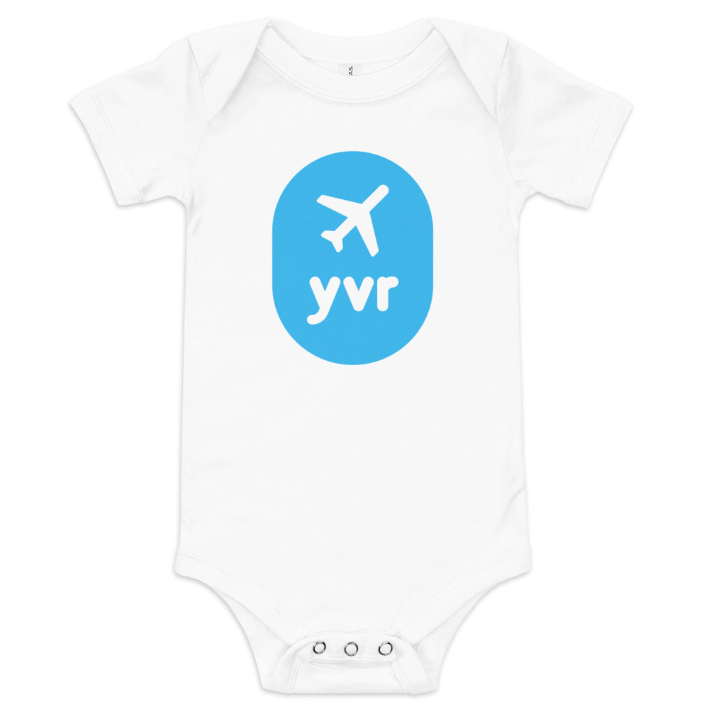 Airplane Window Baby Bodysuit - Sky Blue • YVR Vancouver • YHM Designs - Image 05