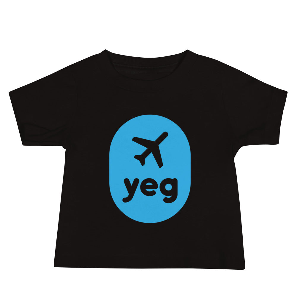 Airplane Window Baby T-Shirt - Sky Blue • YEG Edmonton • YHM Designs - Image 03