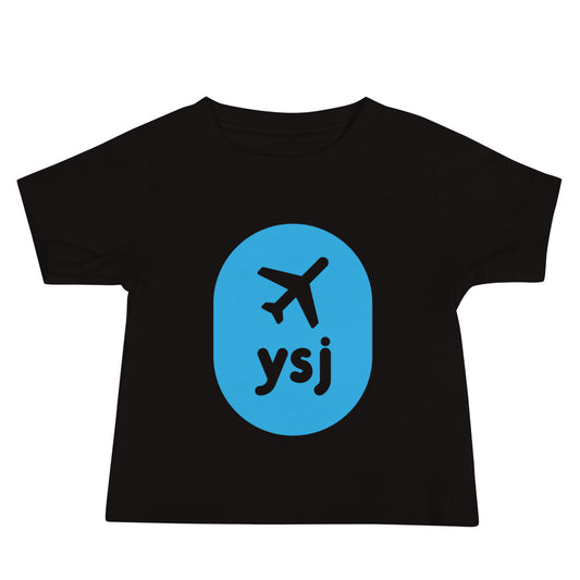 Airplane Window Baby T-Shirt - Sky Blue • YSJ Saint John • YHM Designs - Image 02