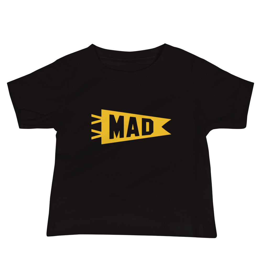 Airport Code Baby T-Shirt - Yellow • MAD Madrid • YHM Designs - Image 02