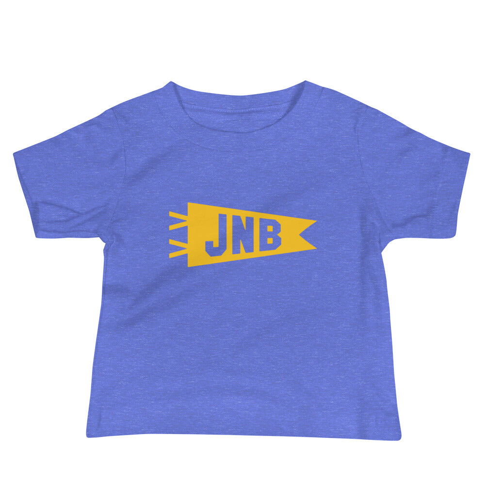 Airport Code Baby T-Shirt - Yellow • JNB Johannesburg • YHM Designs - Image 01