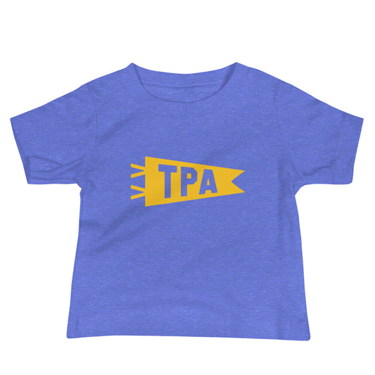 Airport Code Baby T-Shirt - Yellow • TPA Tampa • YHM Designs - Image 01