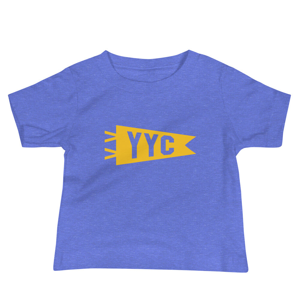 Airport Code Baby T-Shirt - Yellow • YYC Calgary • YHM Designs - Image 01