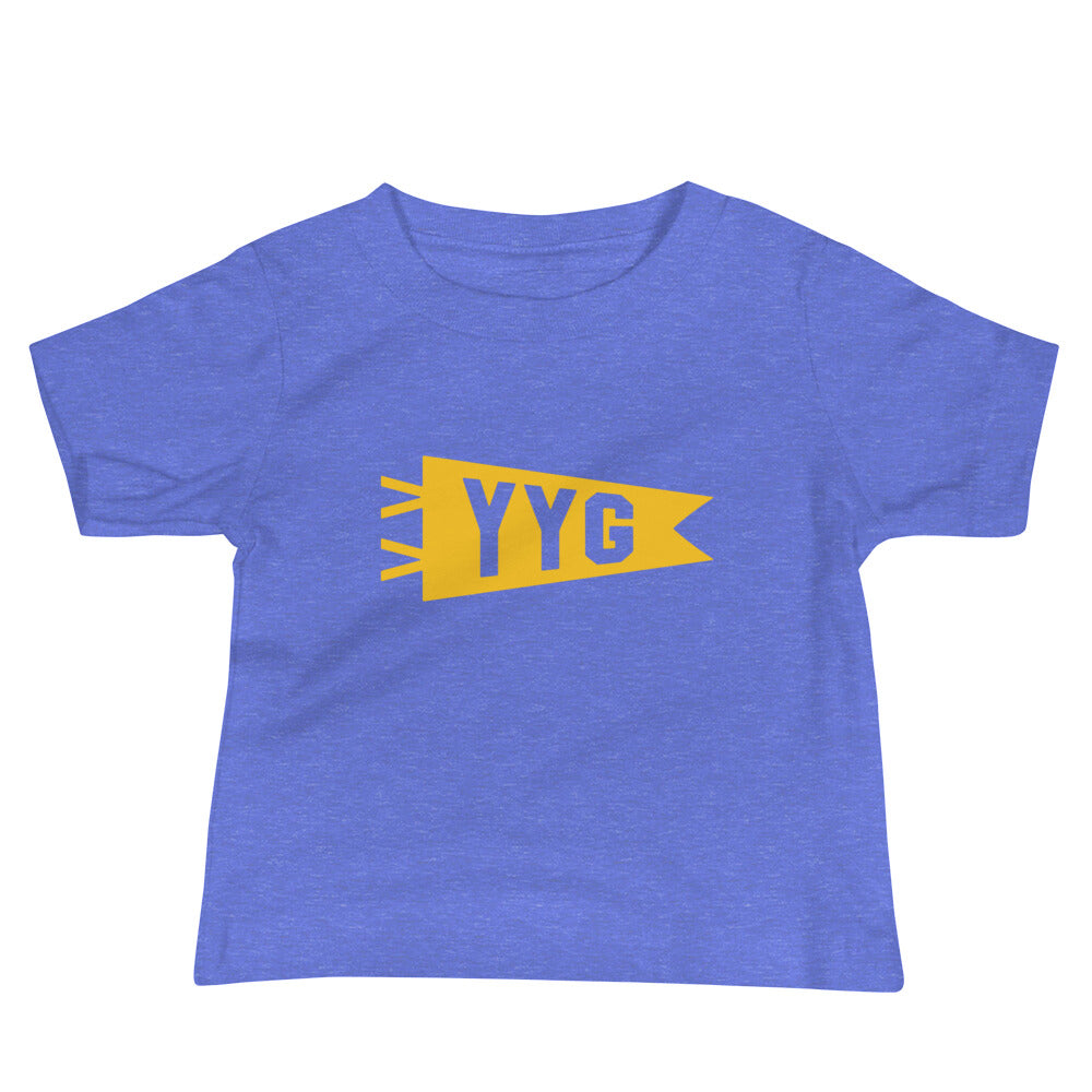 Airport Code Baby T-Shirt - Yellow • YYG Charlottetown • YHM Designs - Image 01
