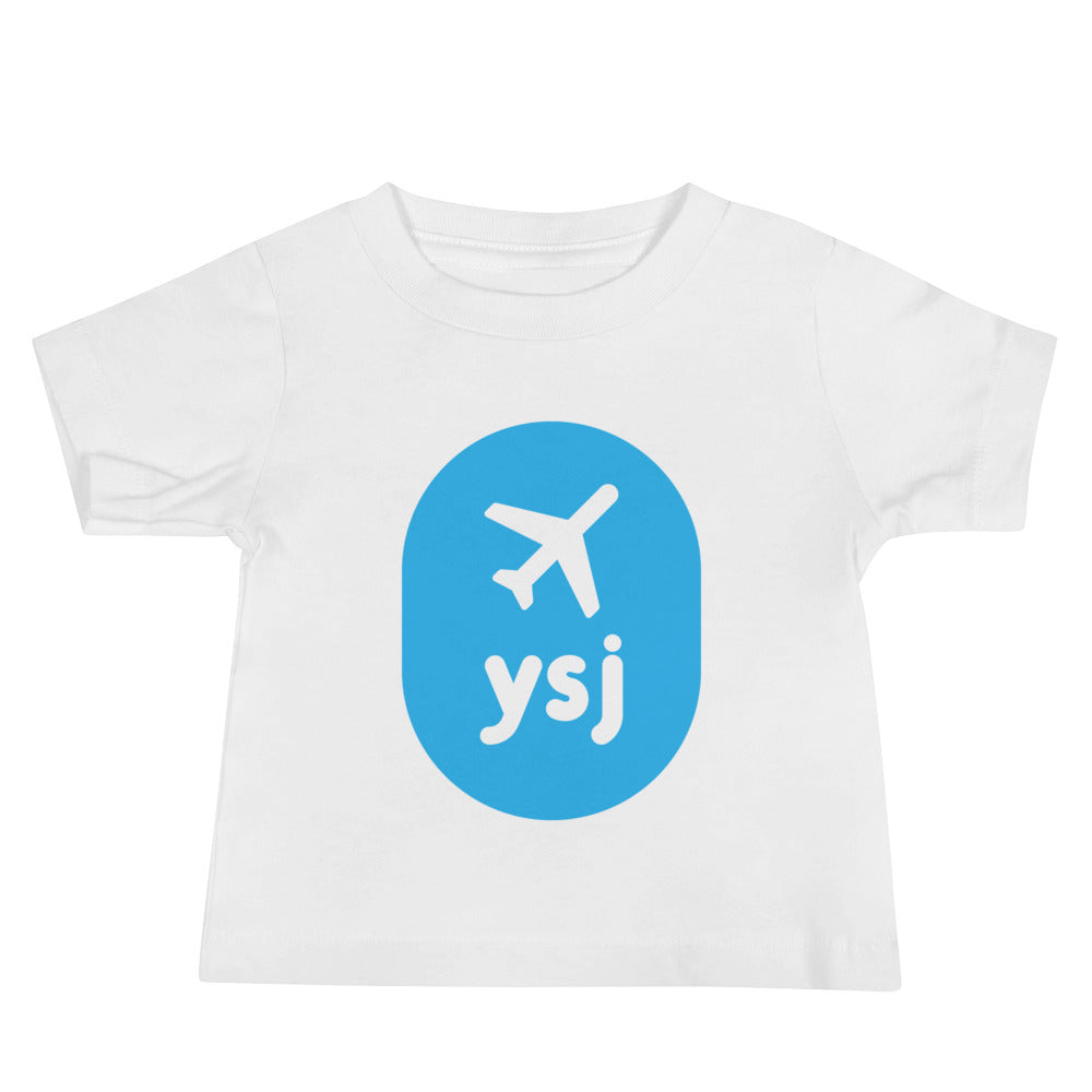 Airplane Window Baby T-Shirt - Sky Blue • YSJ Saint John • YHM Designs - Image 03