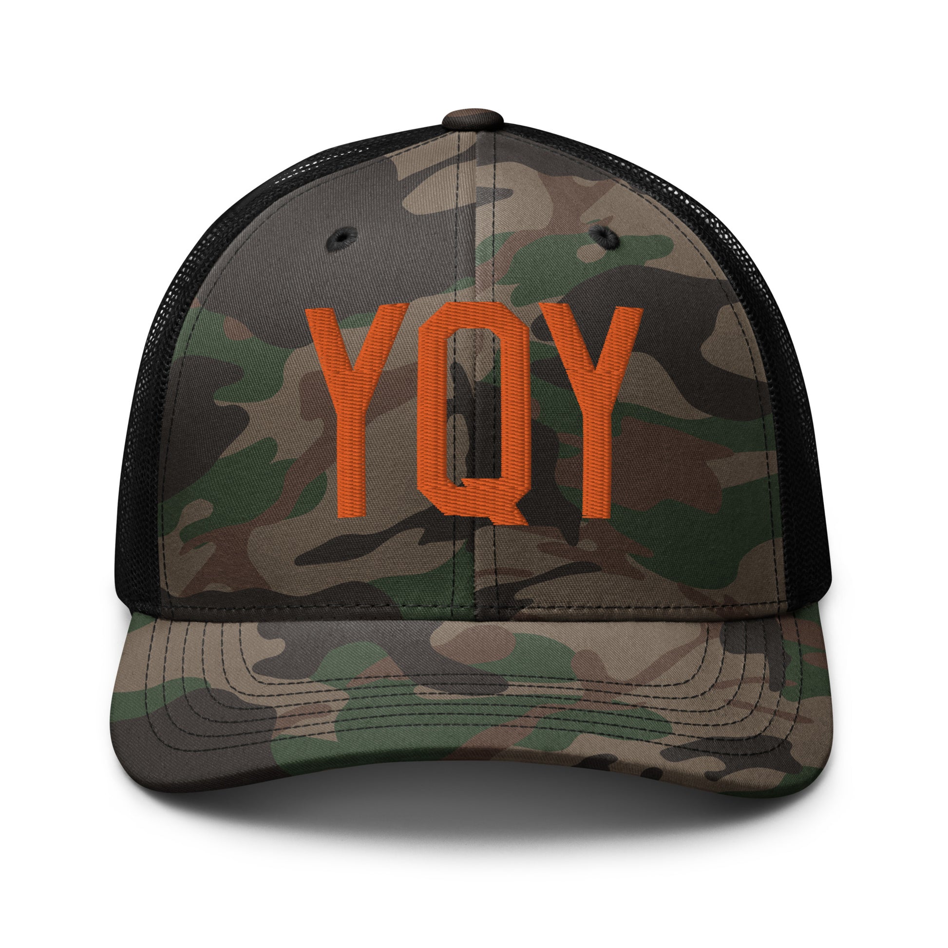 Airport Code Camouflage Trucker Hat - Orange • YQY Sydney • YHM Designs - Image 10