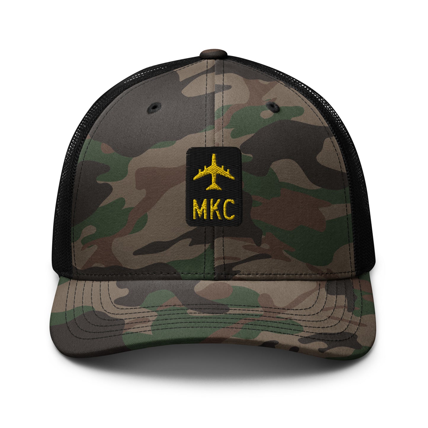 Camouflage Jetliner Trucker Hat • Black and Gold • MKC Kansas City • YHM Designs - Image 07