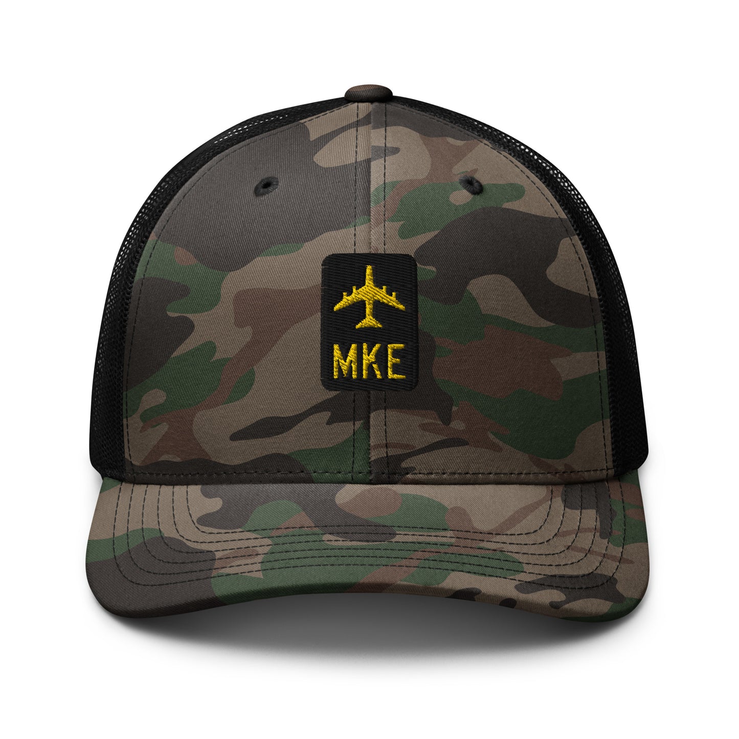 Camouflage Jetliner Trucker Hat • Black and Gold • MKE Milwaukee • YHM Designs - Image 07