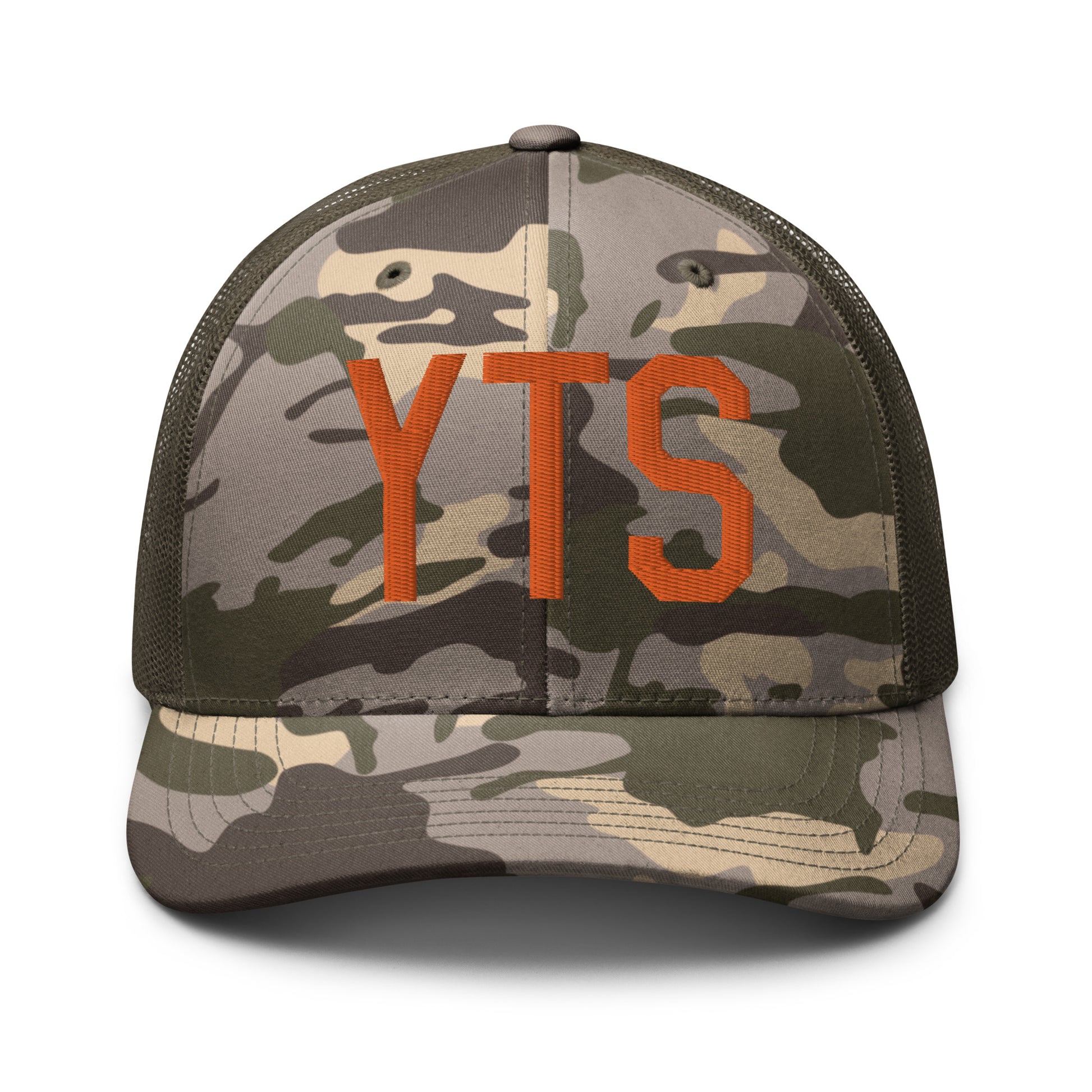 Airport Code Camouflage Trucker Hat - Orange • YTS Timmins • YHM Designs - Image 17