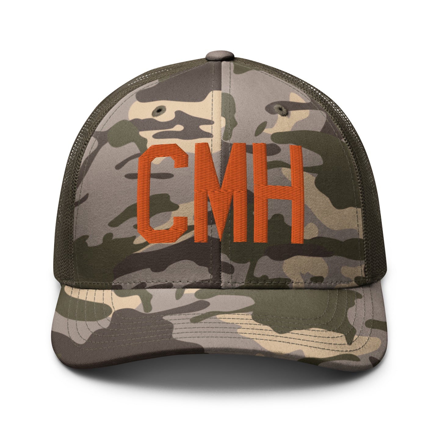 Airport Code Camouflage Trucker Hat - Orange • CMH Columbus • YHM Designs - Image 17