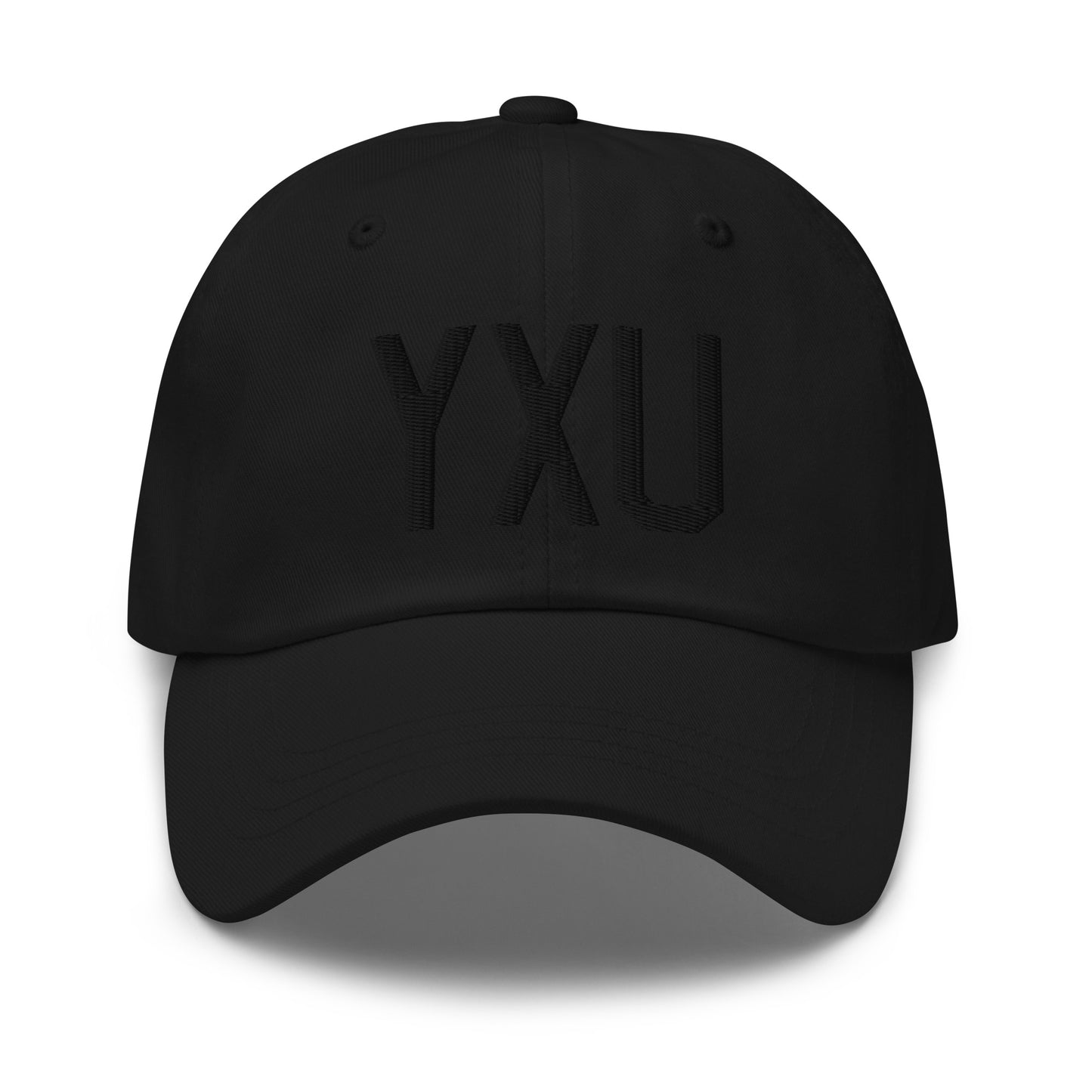 Airport Code Baseball Cap - Black • YXU London • YHM Designs - Image 10