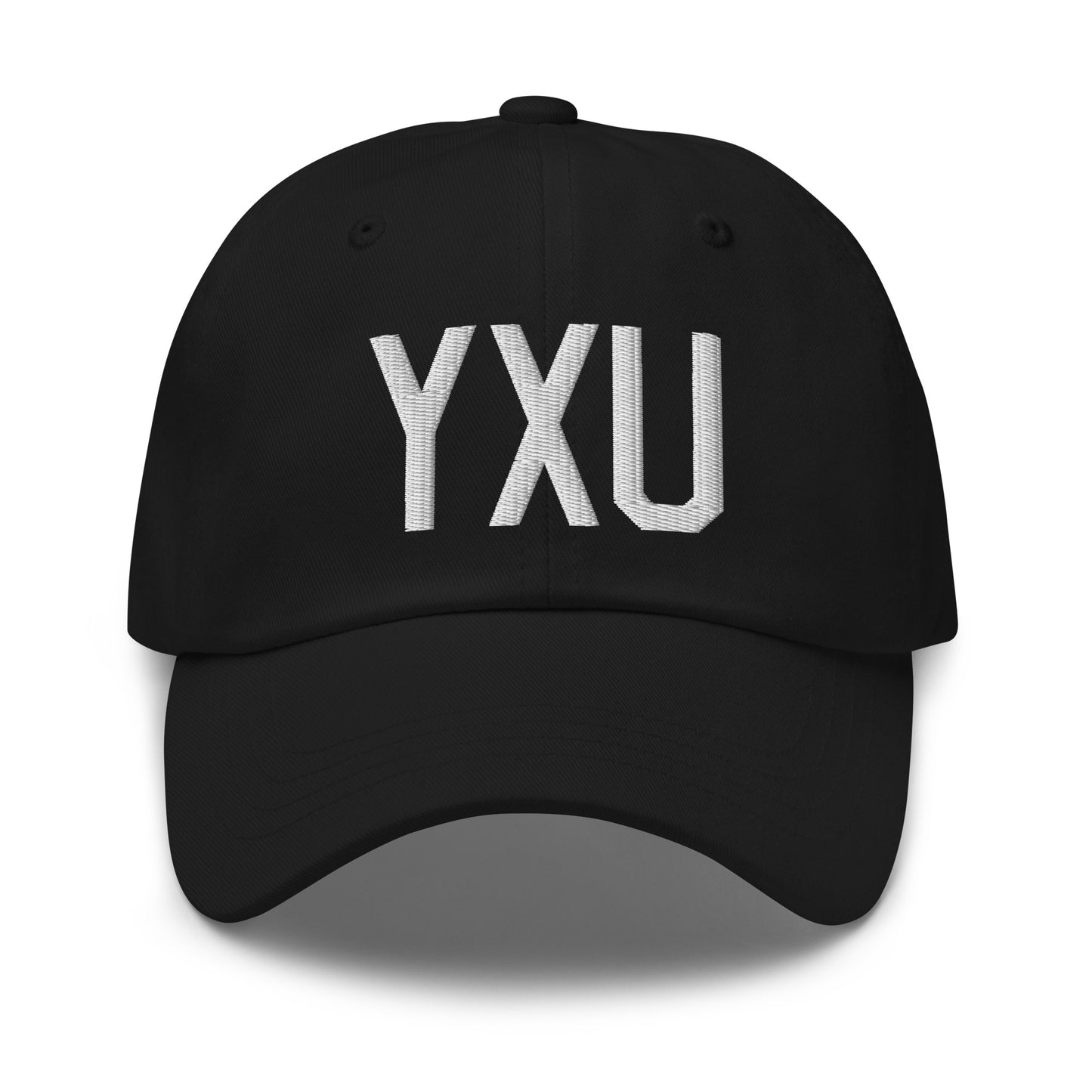 Airport Code Baseball Cap - White • YXU London • YHM Designs - Image 14