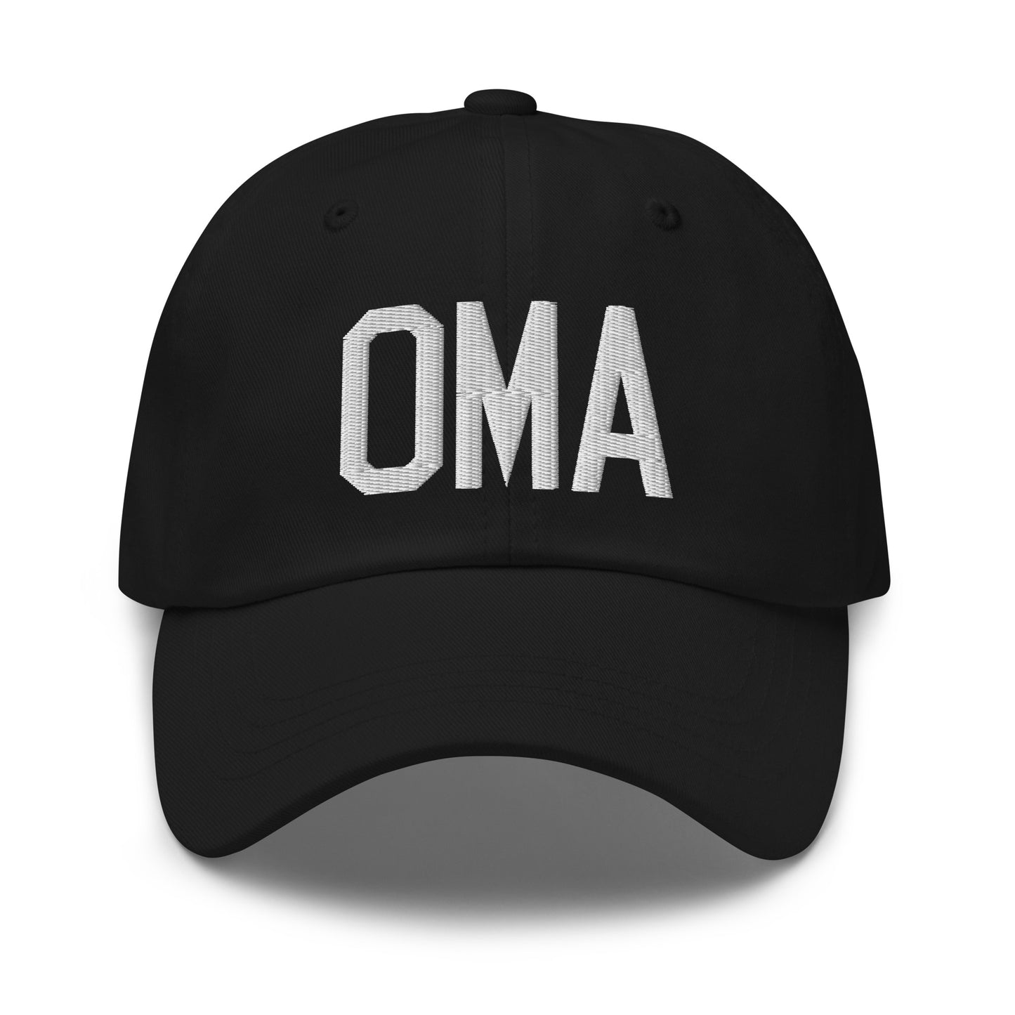 Airport Code Baseball Cap - White • OMA Omaha • YHM Designs - Image 14