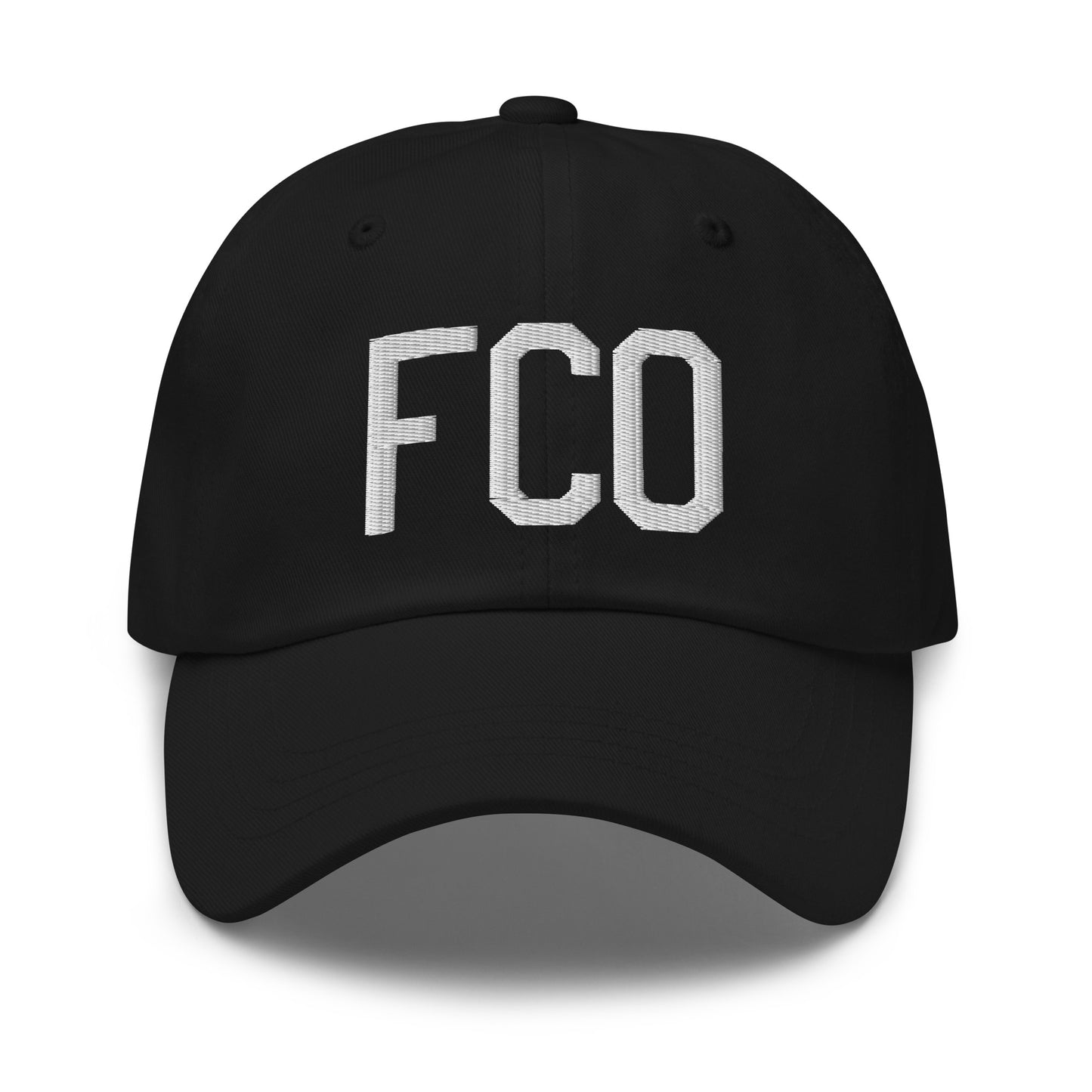 Airport Code Baseball Cap - White • FCO Rome • YHM Designs - Image 14