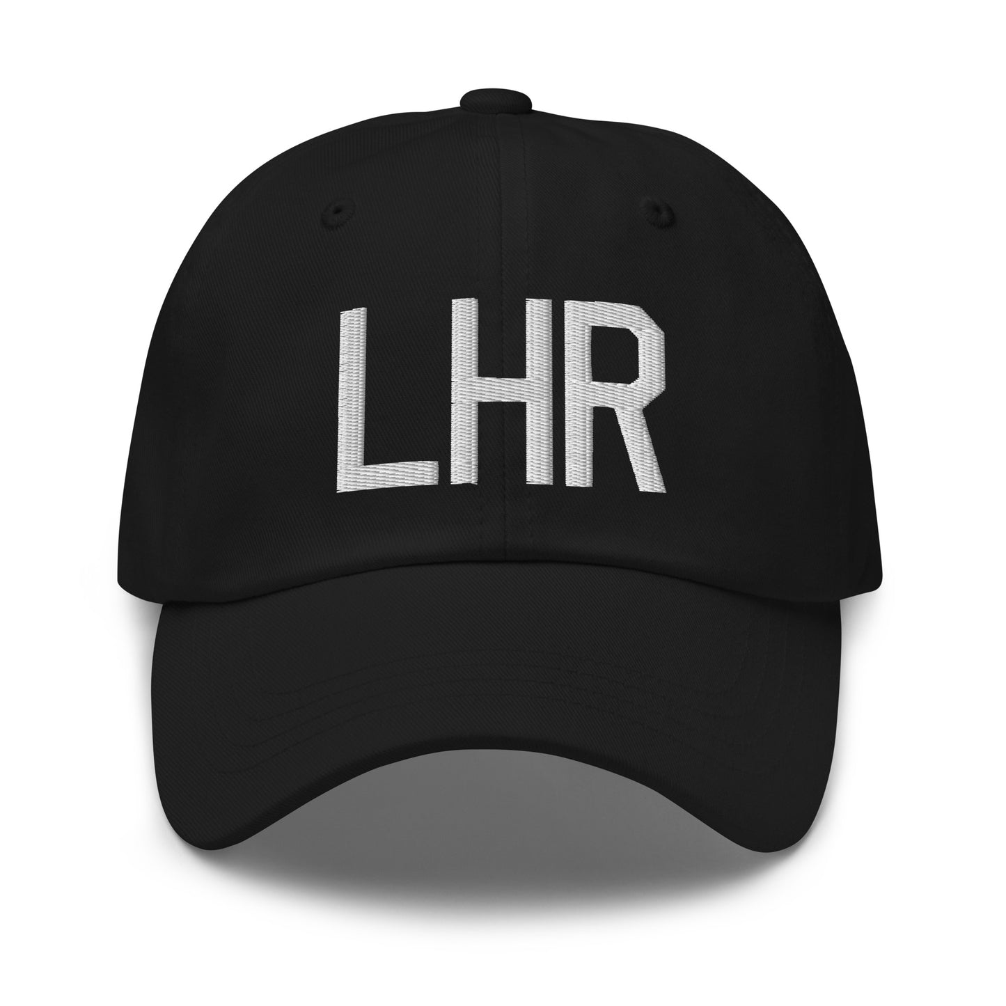 Airport Code Baseball Cap - White • LHR London • YHM Designs - Image 14