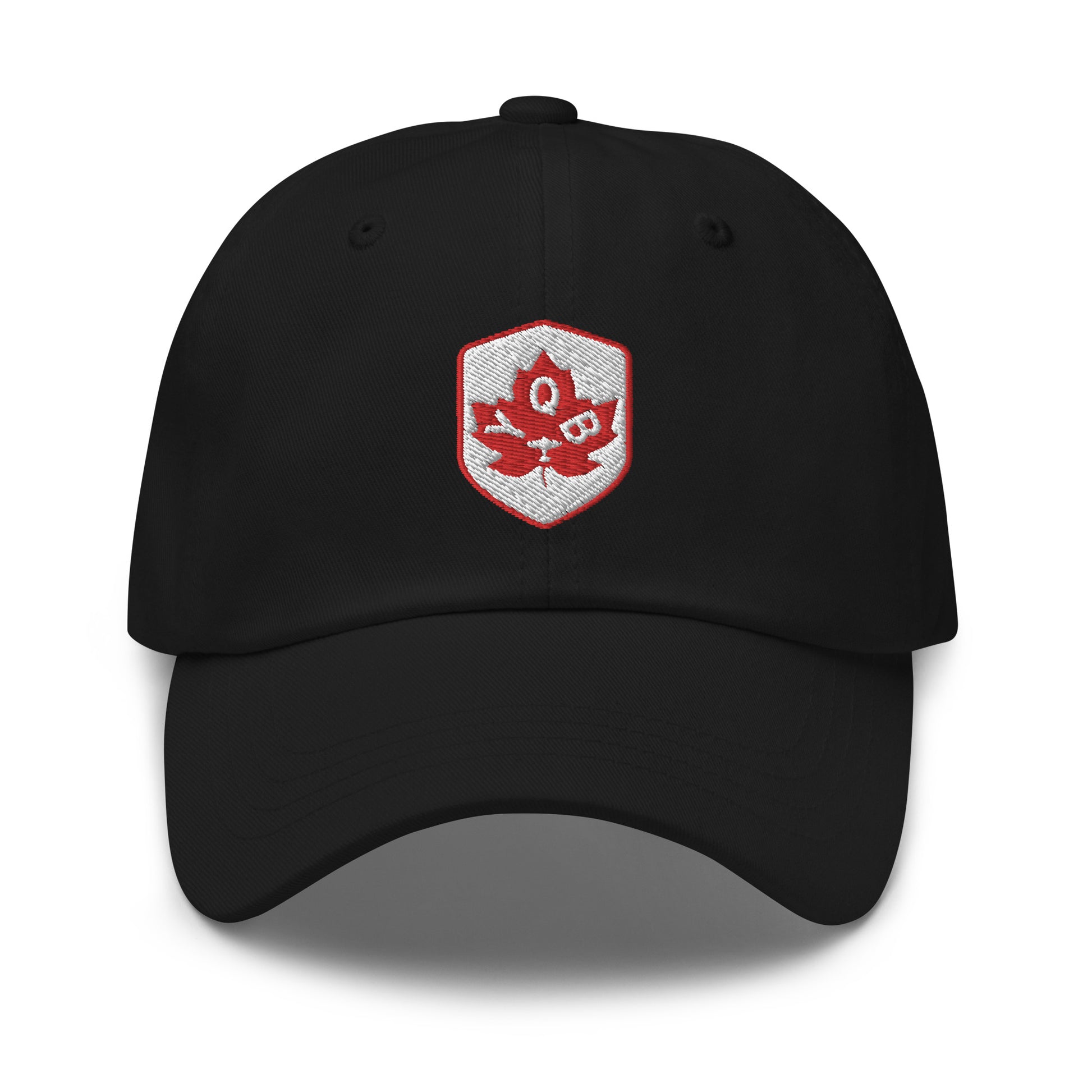 YQB Quebec City Baseball Cap • Maple Leaf Shield Design - Red & White • YHM Designs - Image 11