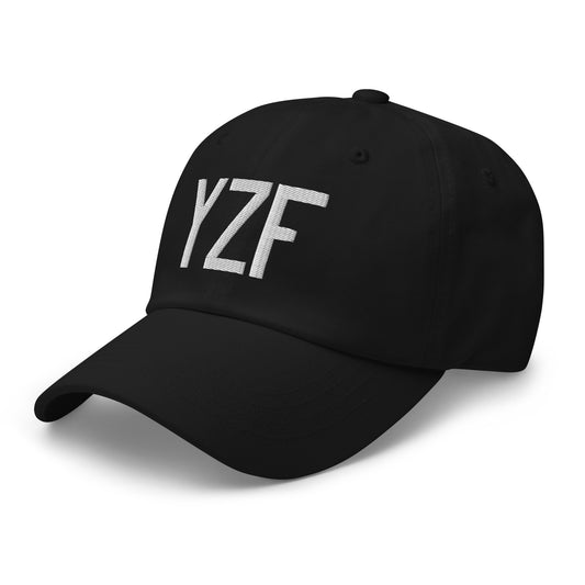 Airport Code Baseball Cap - White • YZF Yellowknife • YHM Designs - Image 01