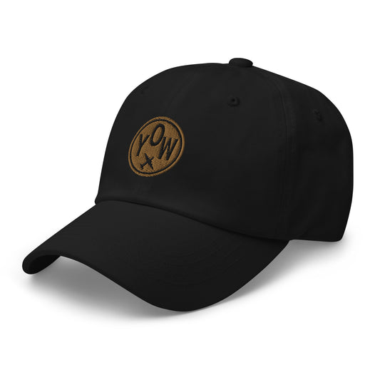Roundel Baseball Cap - Old Gold • YOW Ottawa • YHM Designs - Image 01