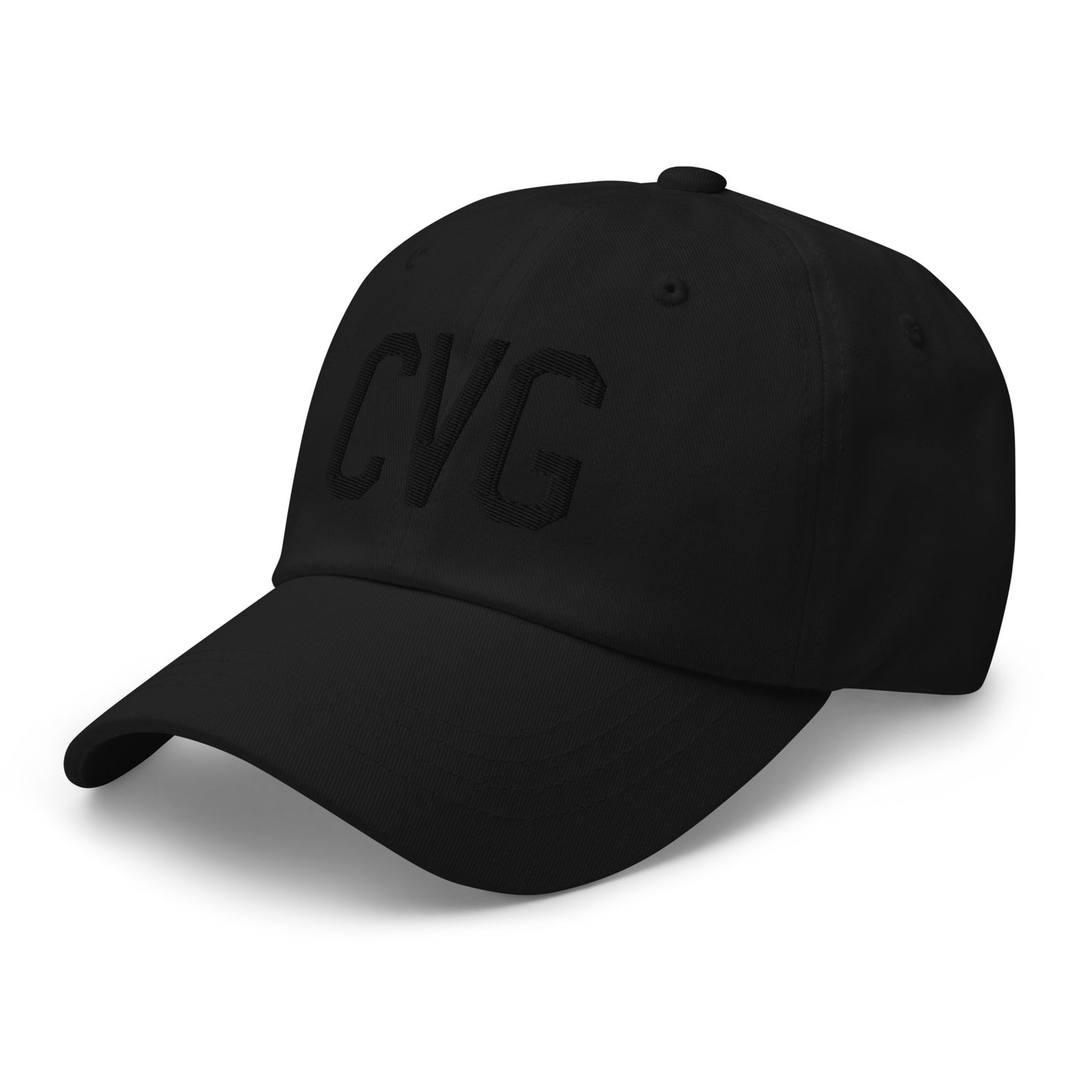 Airport Code Baseball Cap - Black • CVG Cincinnati • YHM Designs - Image 12