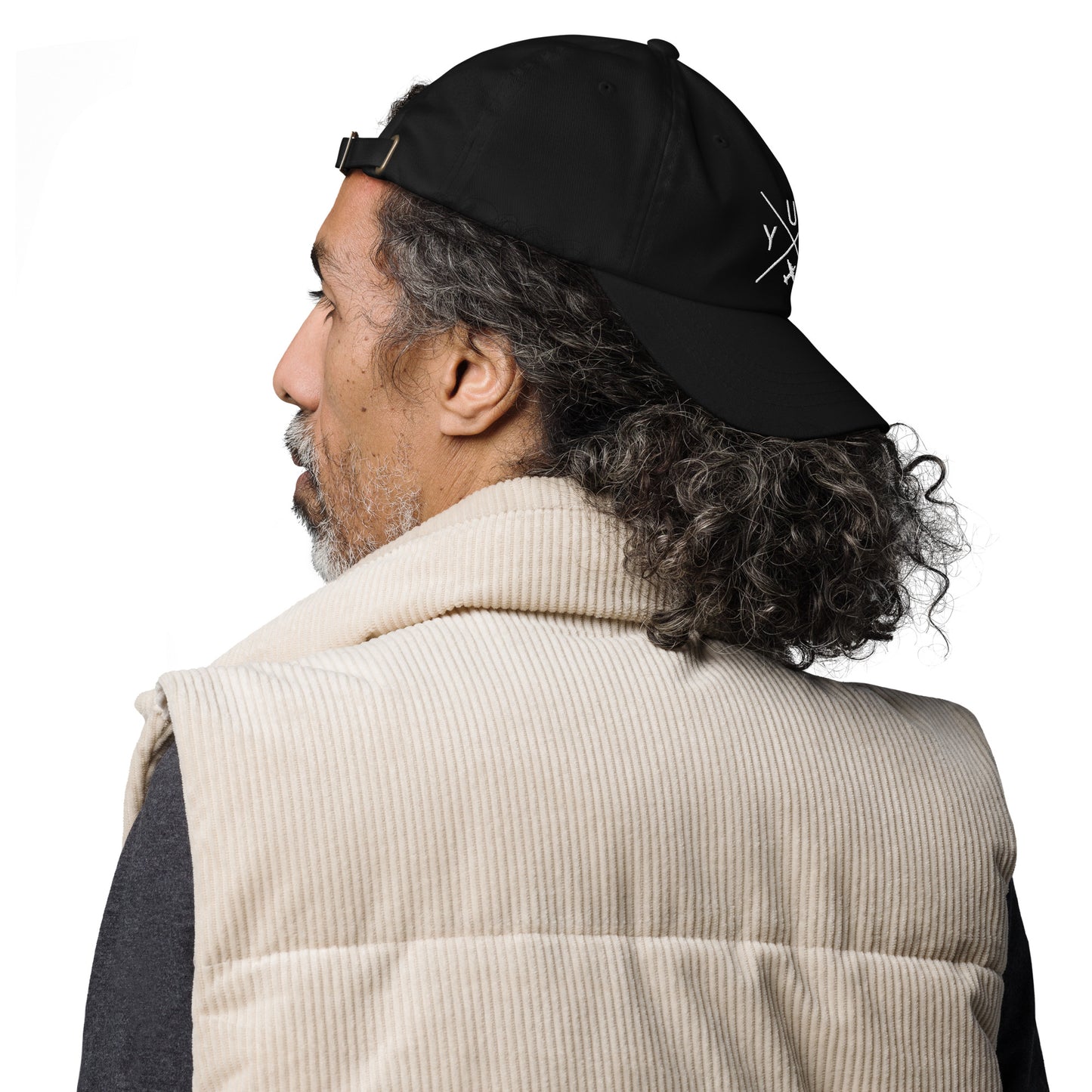 Crossed-X Dad Hat - White • YUL Montreal • YHM Designs - Image 05