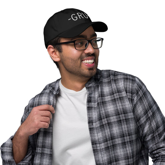 GRU Sao Paulo Baseball Cap • Minimalist Lettering in White • YHM Designs - Image 02