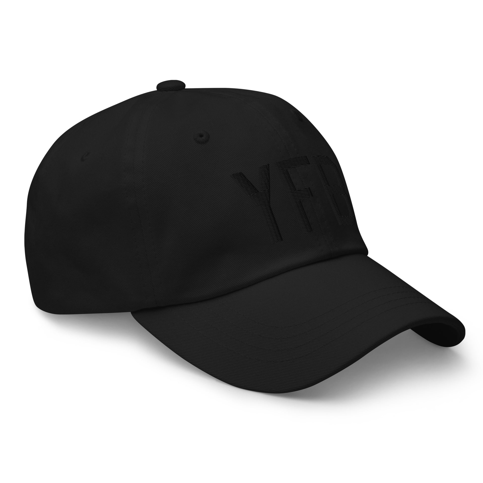 Airport Code Baseball Cap - Black • YFB Iqaluit • YHM Designs - Image 11