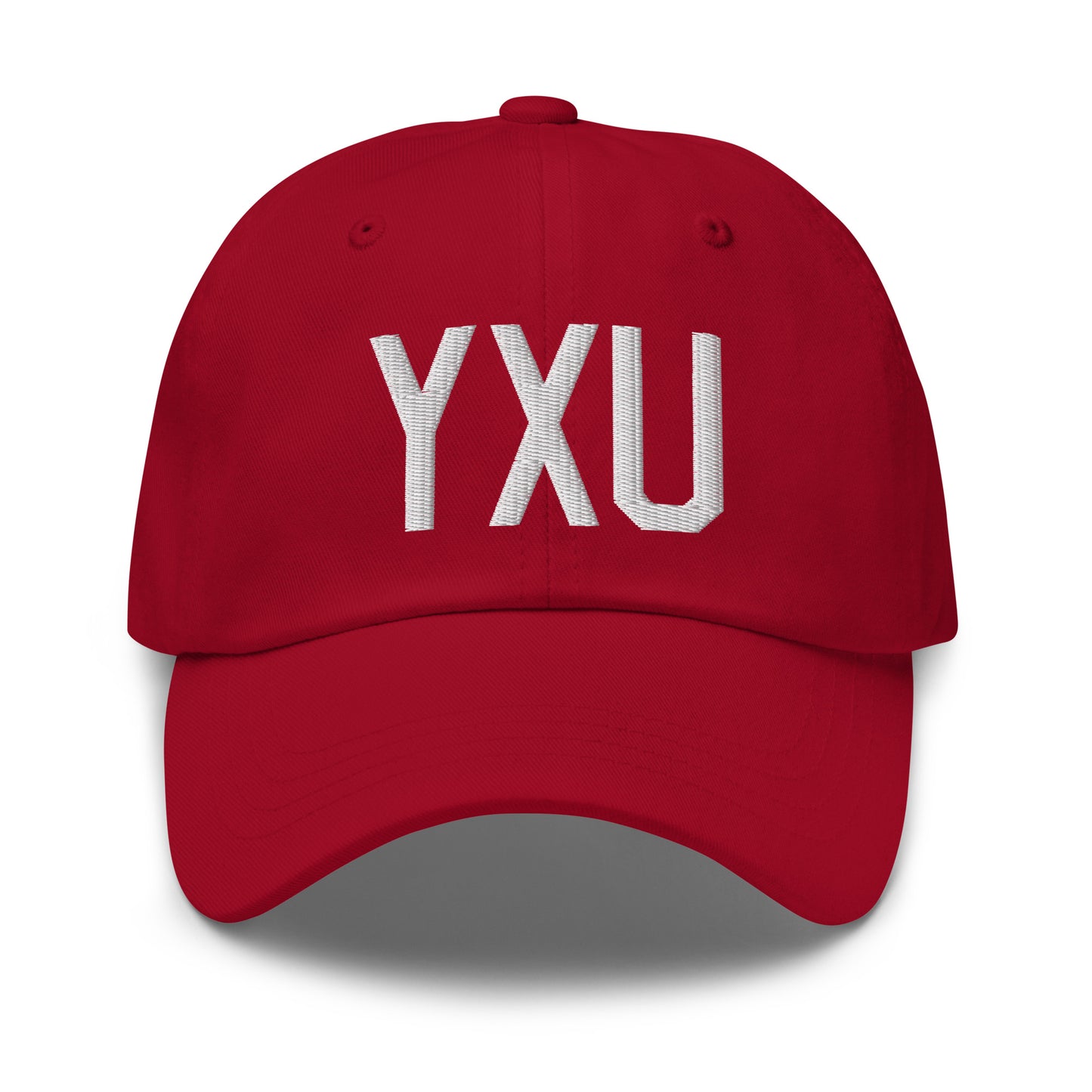 Airport Code Baseball Cap - White • YXU London • YHM Designs - Image 19