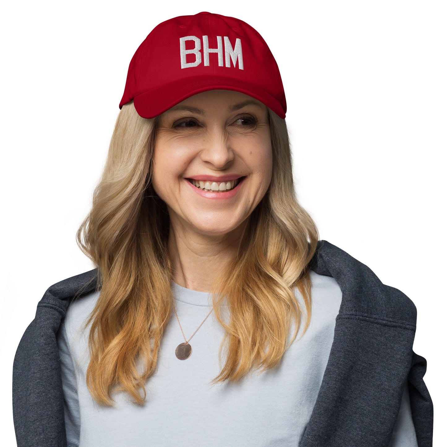 Airport Code Baseball Cap - White • BHM Birmingham • YHM Designs - Image 06
