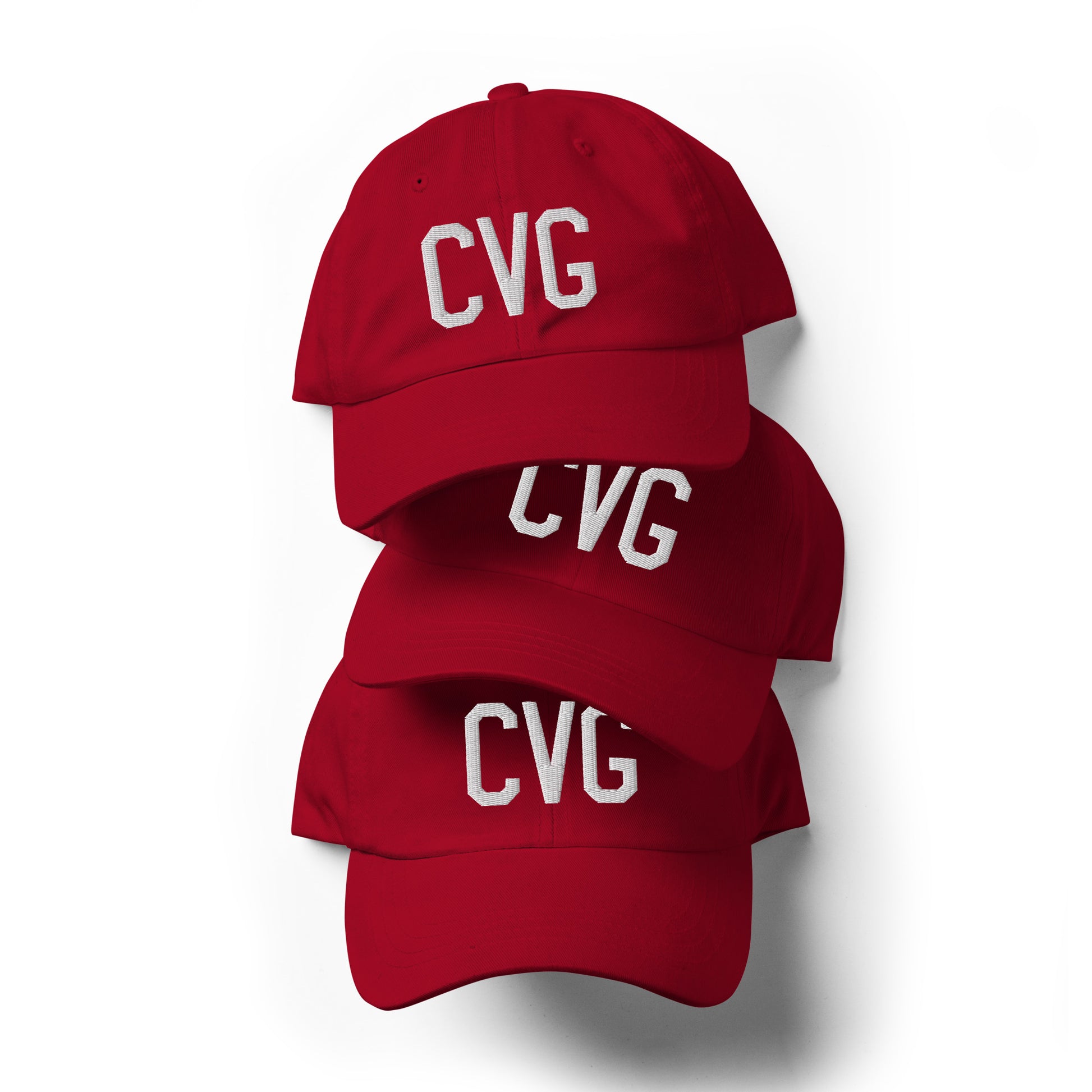 Airport Code Baseball Cap - White • CVG Cincinnati • YHM Designs - Image 07