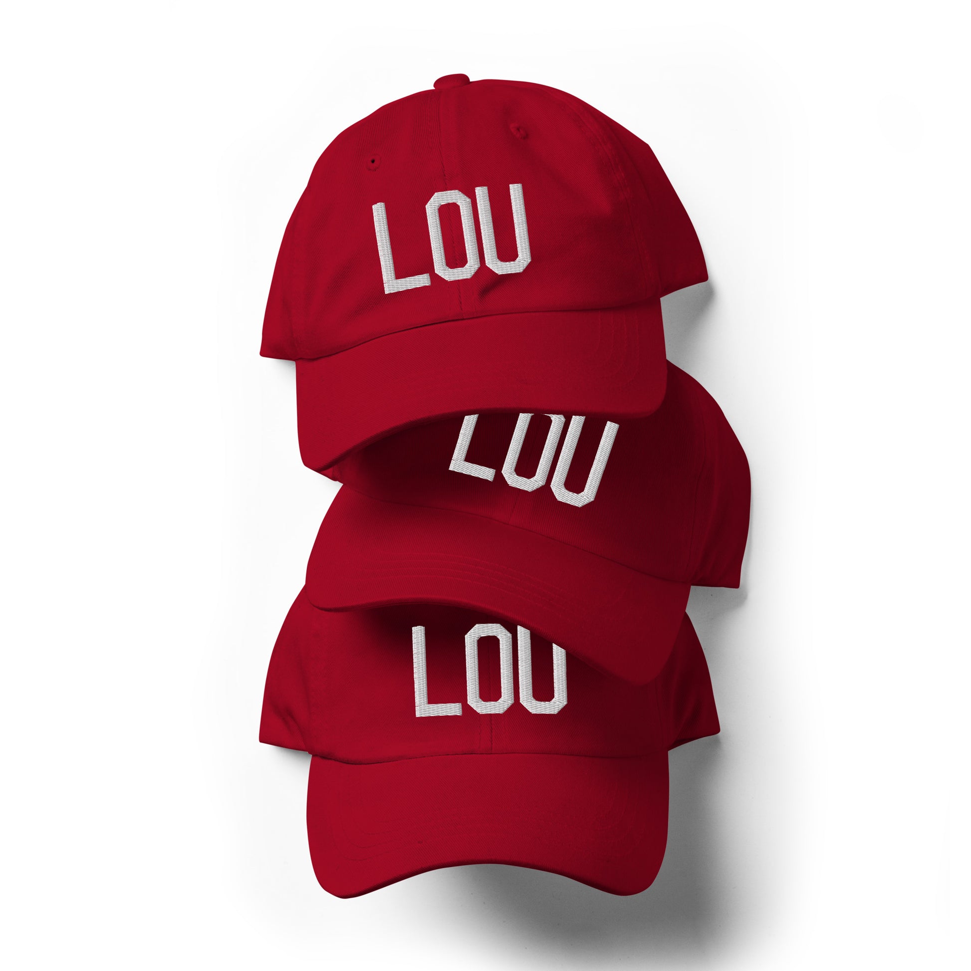 Airport Code Baseball Cap - White • LOU Louisville • YHM Designs - Image 07