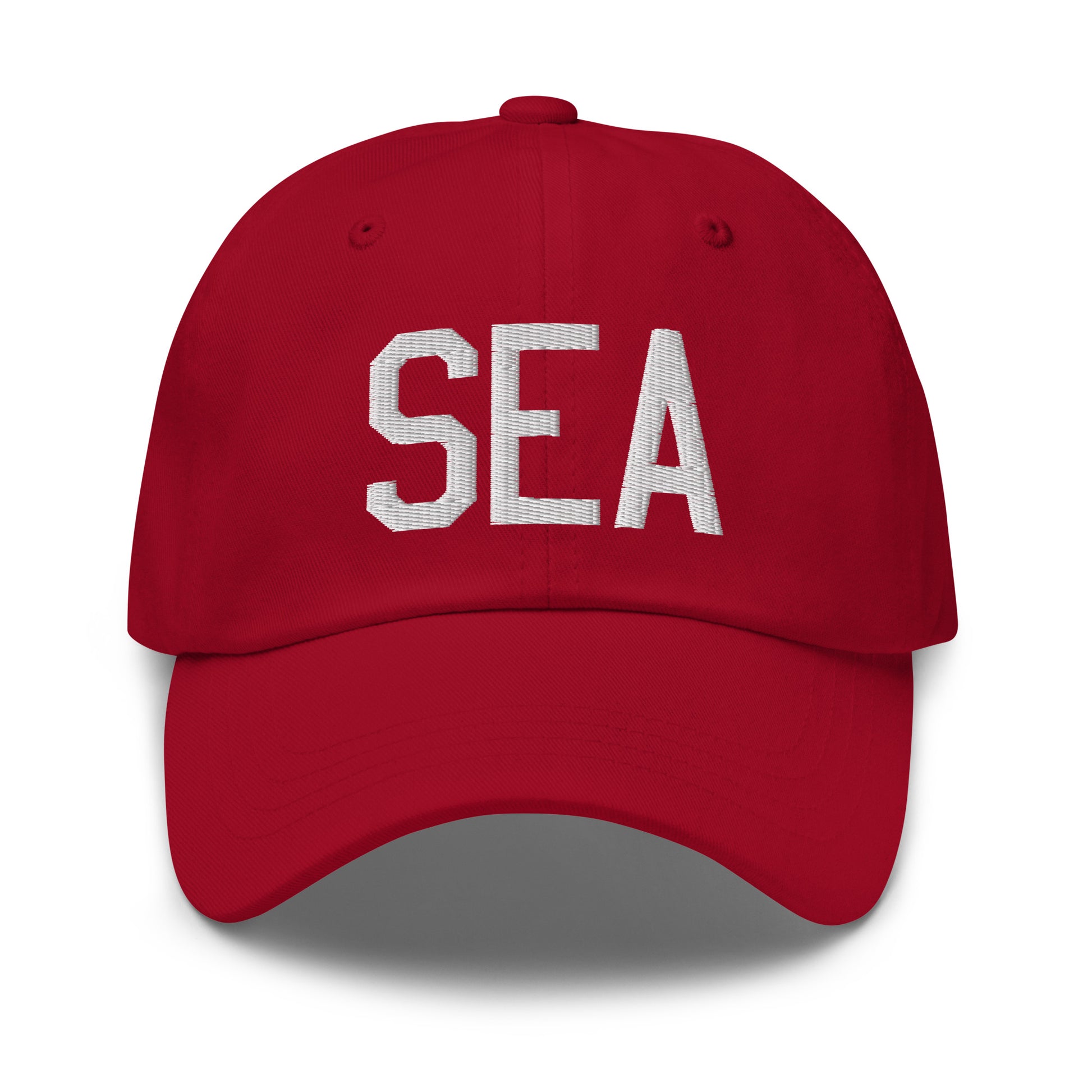 Airport Code Baseball Cap - White • SEA Seattle • YHM Designs - Image 19