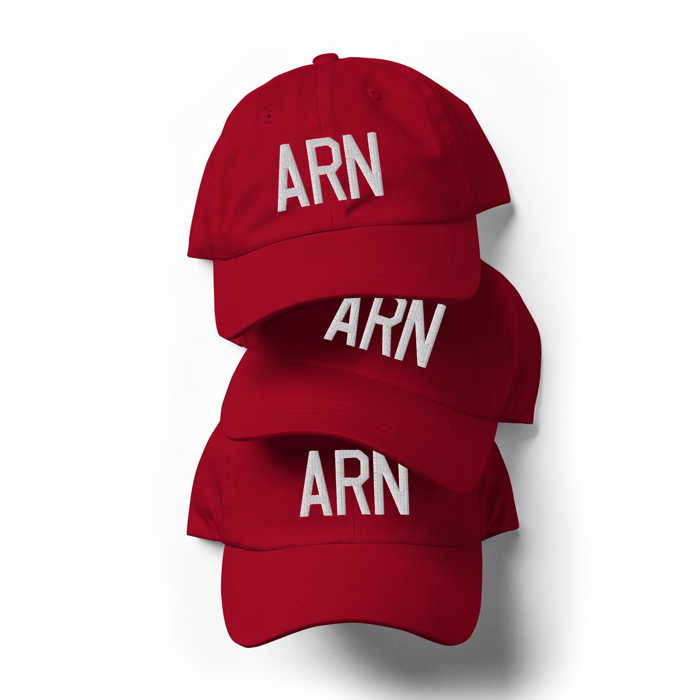 Airport Code Baseball Cap - White • ARN Stockholm • YHM Designs - Image 07