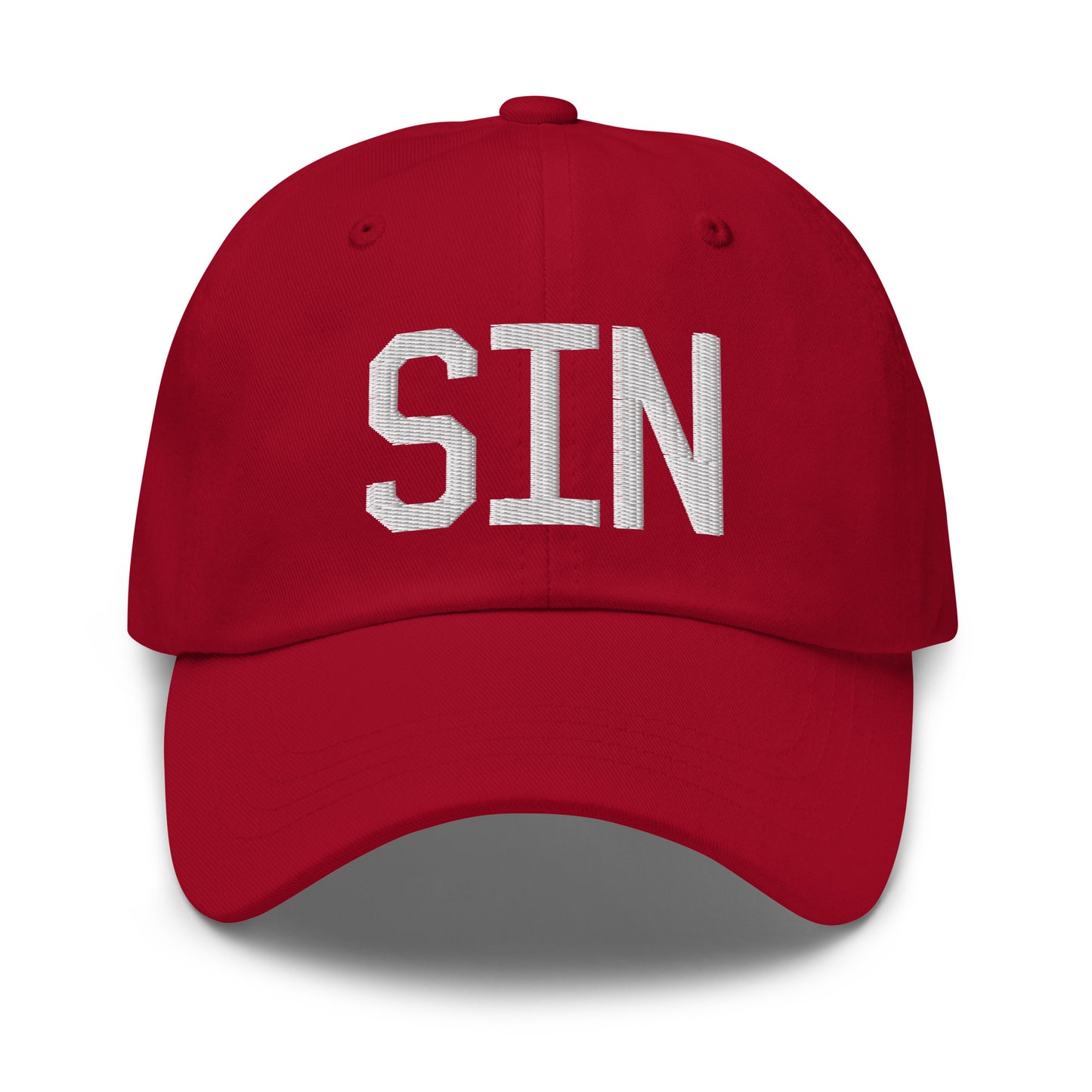 Airport Code Baseball Cap - White • SIN Singapore • YHM Designs - Image 19