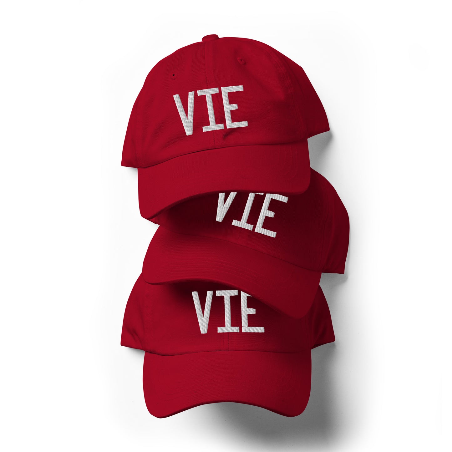 Airport Code Baseball Cap - White • VIE Vienna • YHM Designs - Image 07