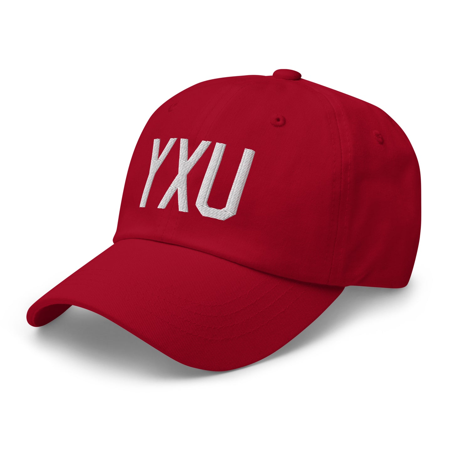 Airport Code Baseball Cap - White • YXU London • YHM Designs - Image 21