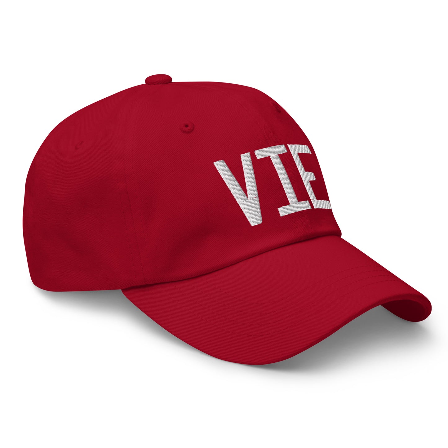 Airport Code Baseball Cap - White • VIE Vienna • YHM Designs - Image 20