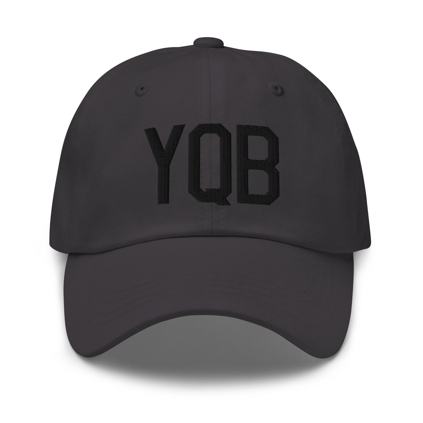 Airport Code Baseball Cap - Black • YQB Quebec City • YHM Designs - Image 13
