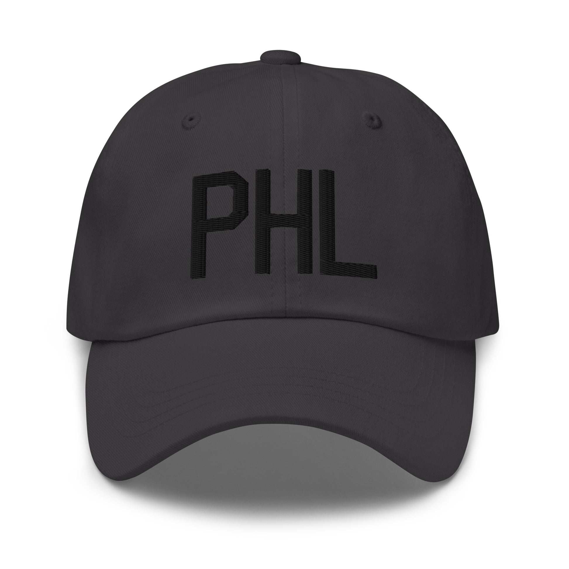 Airport Code Baseball Cap - Black • PHL Philadelphia • YHM Designs - Image 13