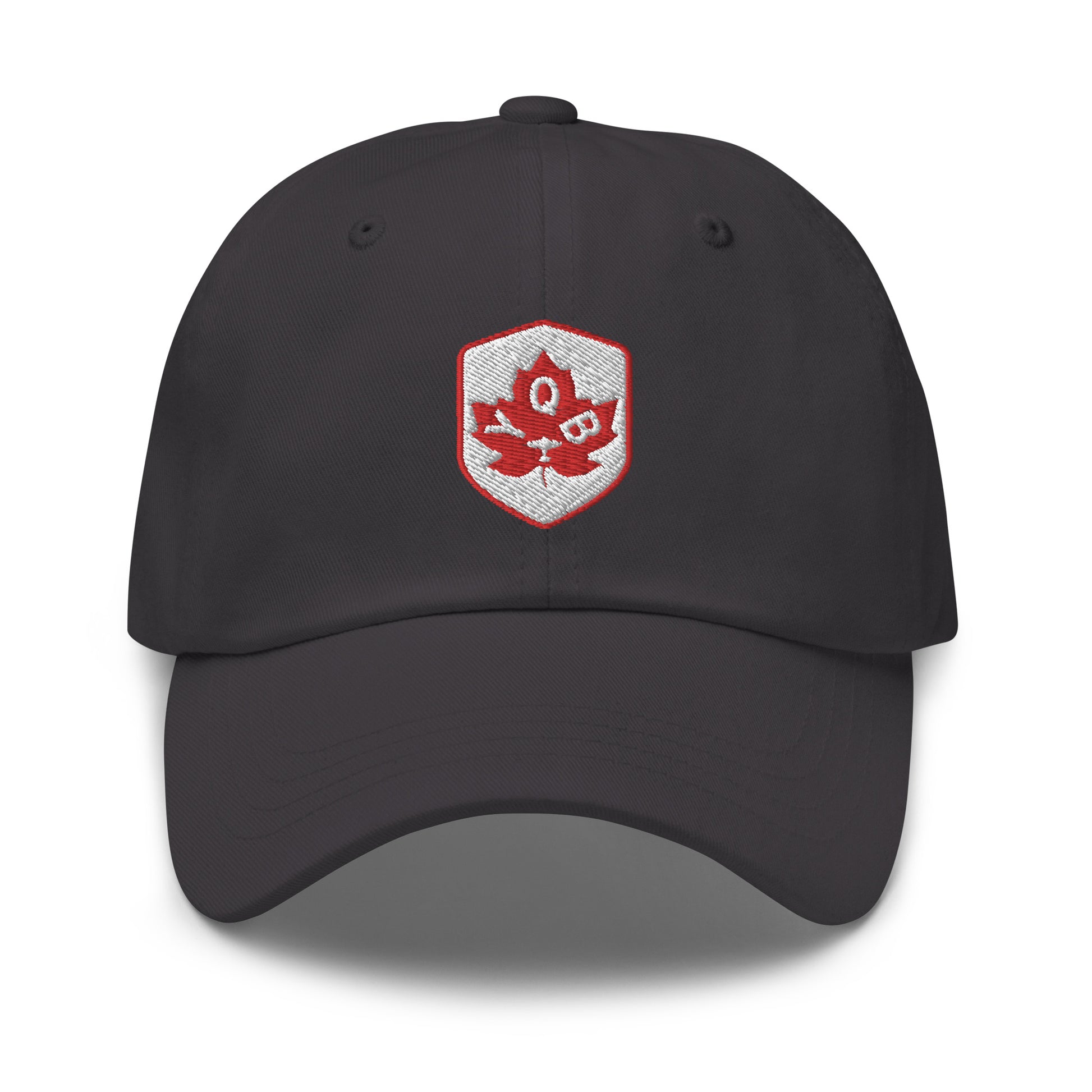 YQB Quebec City Baseball Cap • Maple Leaf Shield Design - Red & White • YHM Designs - Image 17