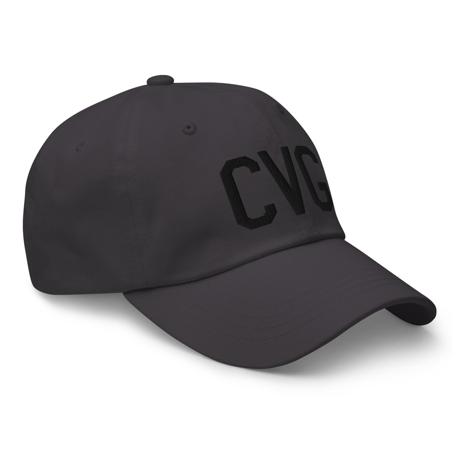 Airport Code Baseball Cap - Black • CVG Cincinnati • YHM Designs - Image 14