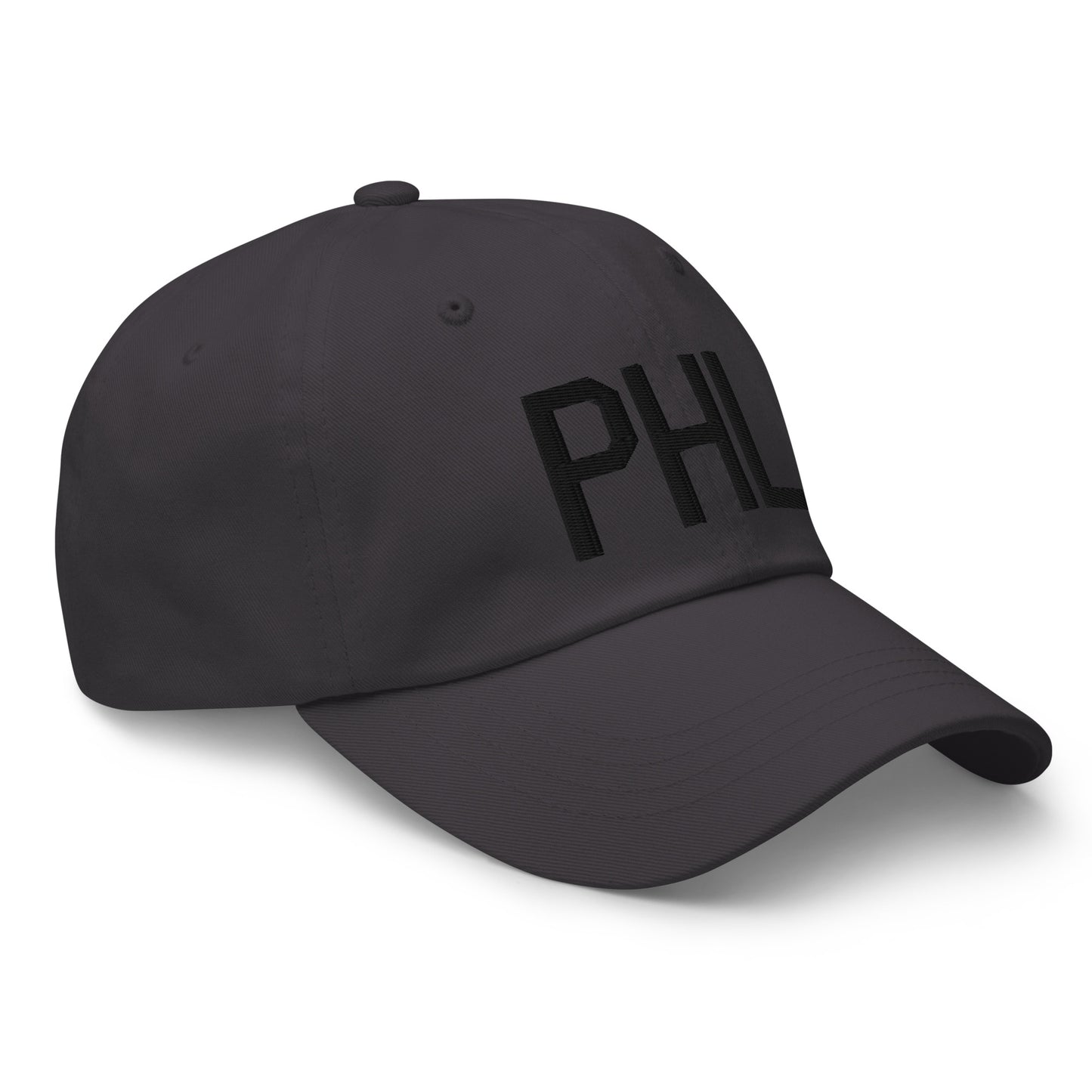 Airport Code Baseball Cap - Black • PHL Philadelphia • YHM Designs - Image 14