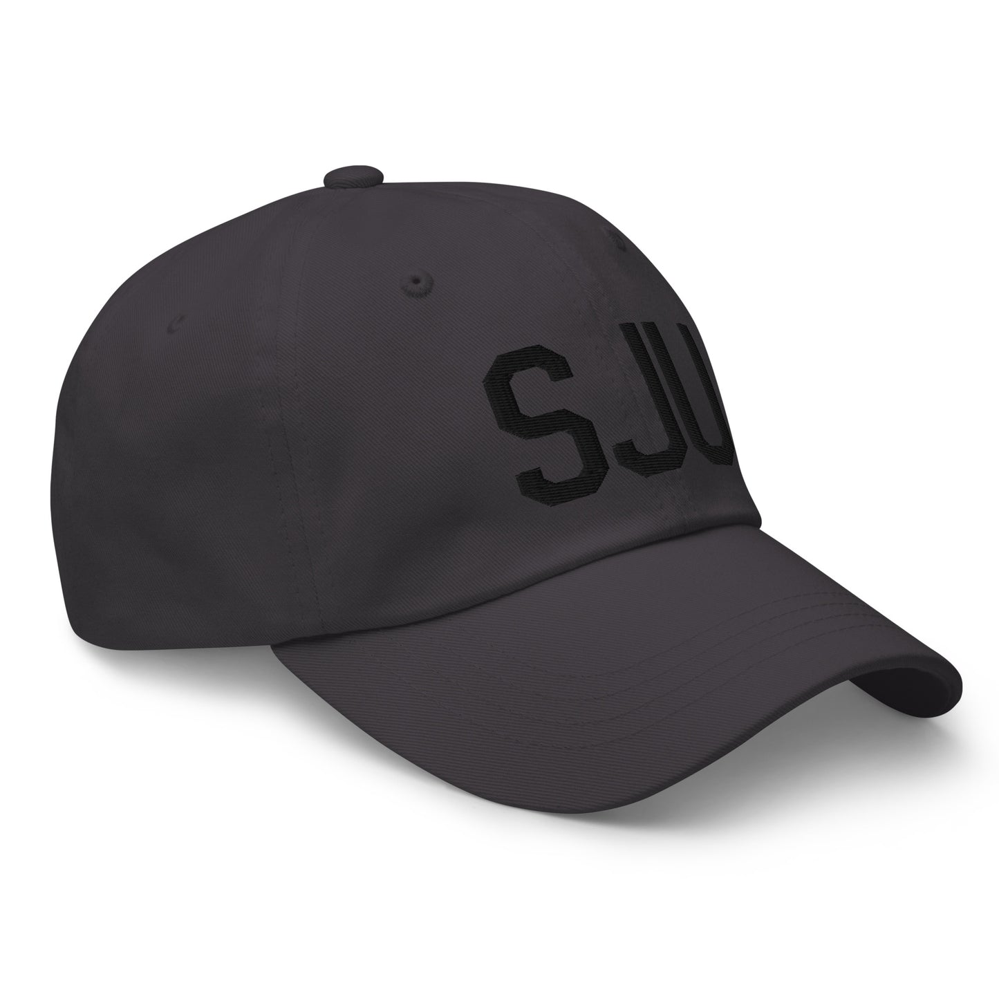 Airport Code Baseball Cap - Black • SJU San Juan • YHM Designs - Image 14