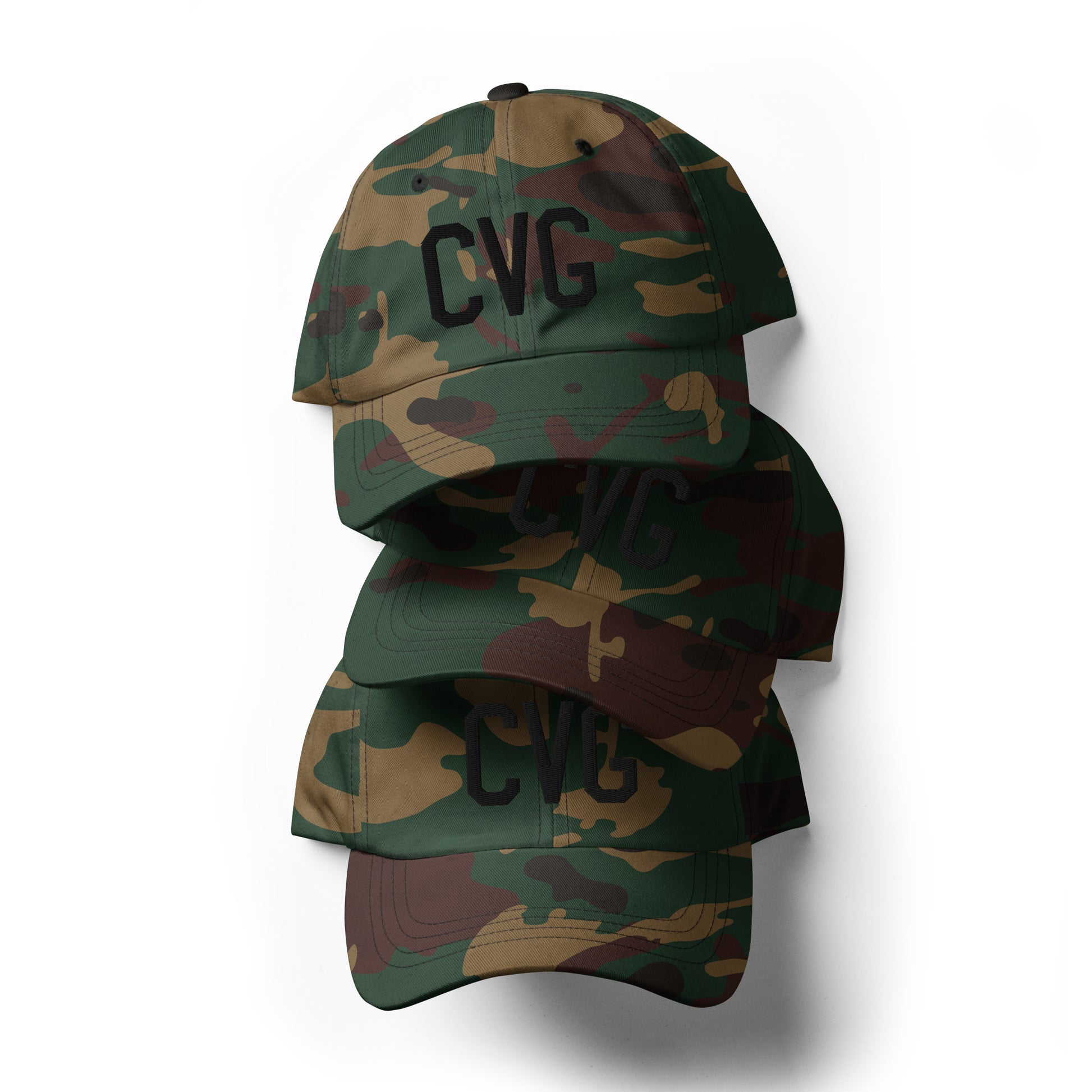 Airport Code Baseball Cap - Black • CVG Cincinnati • YHM Designs - Image 07