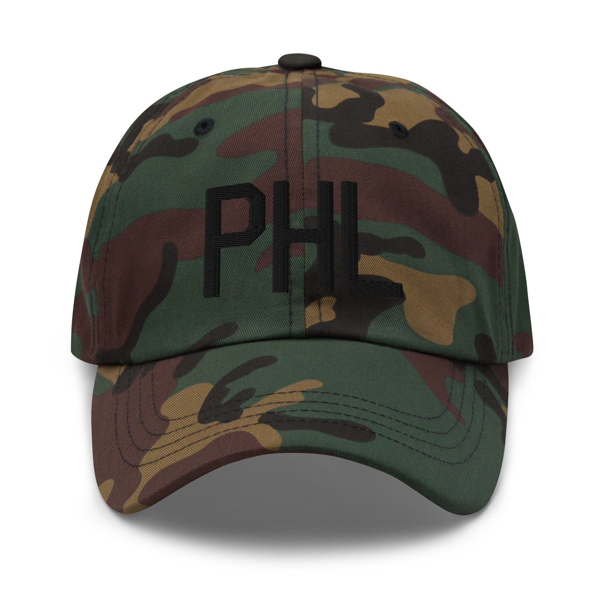 Airport Code Baseball Cap - Black • PHL Philadelphia • YHM Designs - Image 15