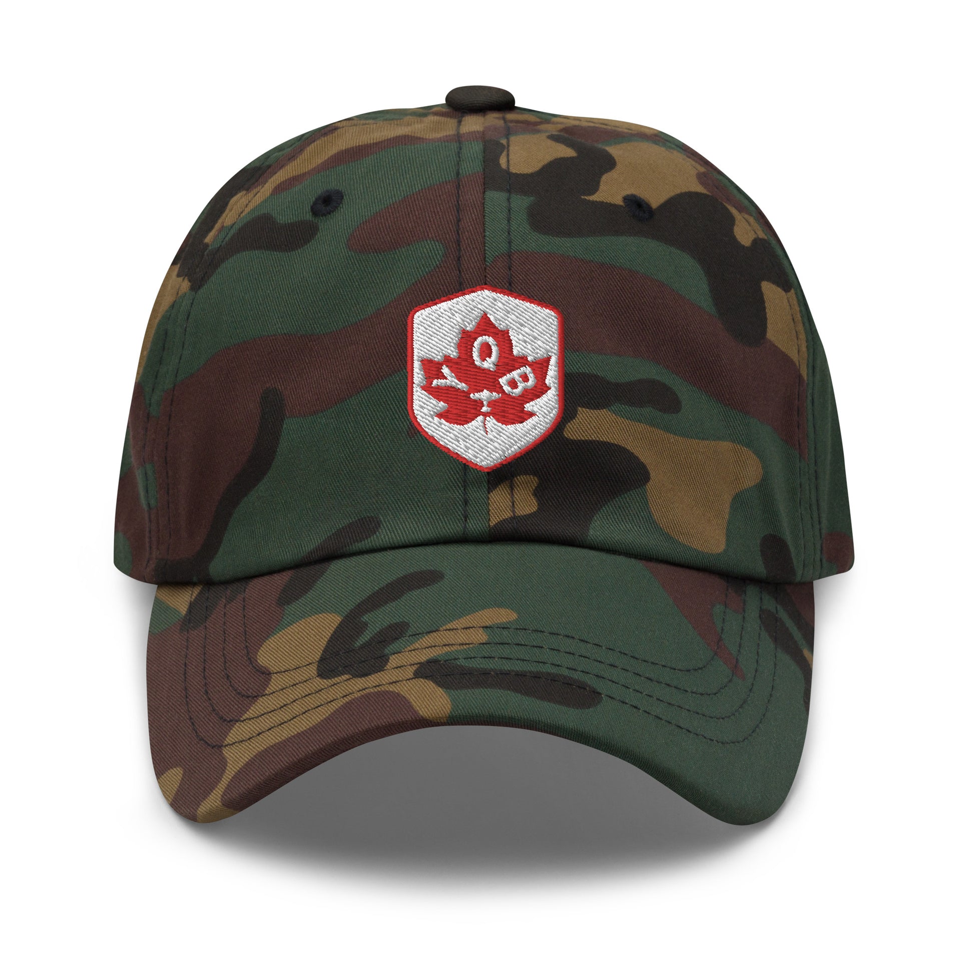 YQB Quebec City Baseball Cap • Maple Leaf Shield Design - Red & White • YHM Designs - Image 19