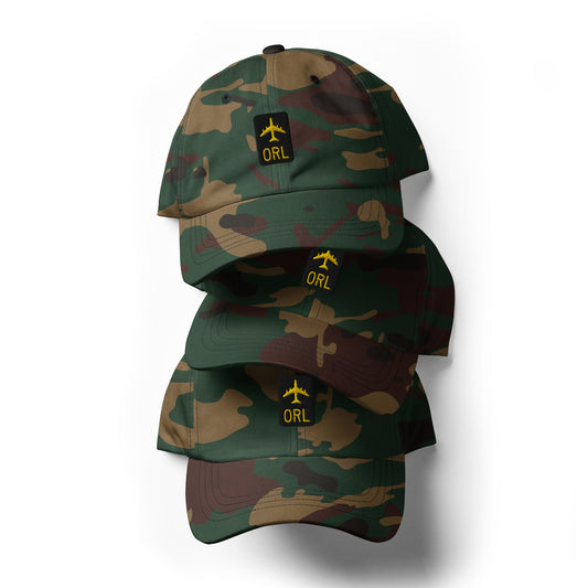 Jetliner Baseball Cap • Green Camo • ORL Orlando Souvenir • YHM Designs - Image 02